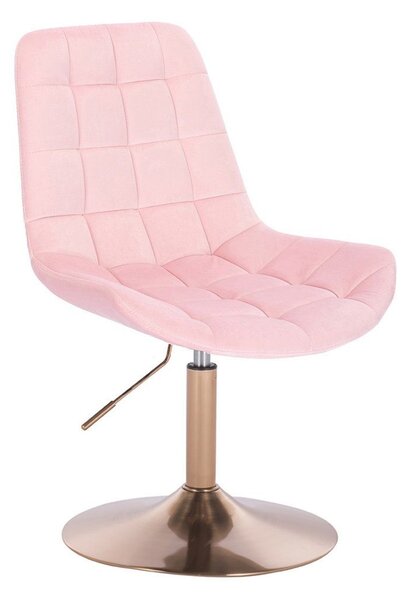 LuxuryForm DESIGN Židle PARIS VELUR na zlatém talíři - světle růžová
