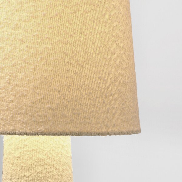 Bizzotto Bílá bouclé stojací lampa Radha 120 cm