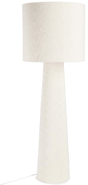 Bizzotto Bílá bouclé stojací lampa Radha 130 cm