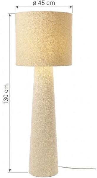 Bizzotto Bílá bouclé stojací lampa Radha 130 cm