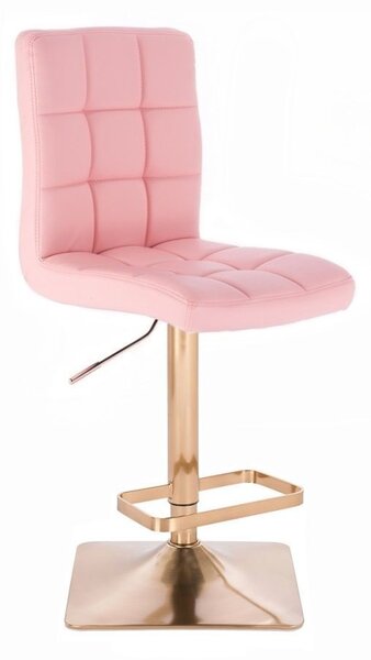 LuxuryForm DESIGN Barová židle TOLEDO na zlaté hranaté podstavě - růžová