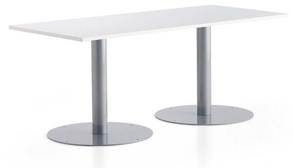 AJ Produkty Stůl ALVA, 1800x800x720 mm, stříbrná, bílá