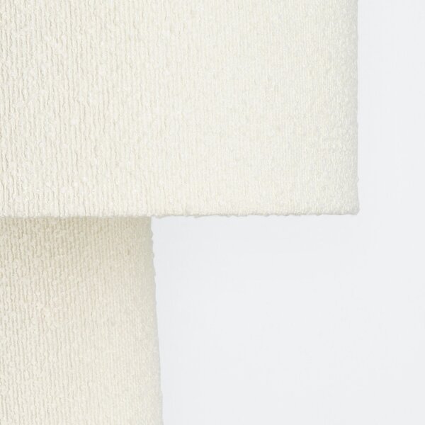 Bizzotto Bílá bouclé stojací lampa Radha 130 cm