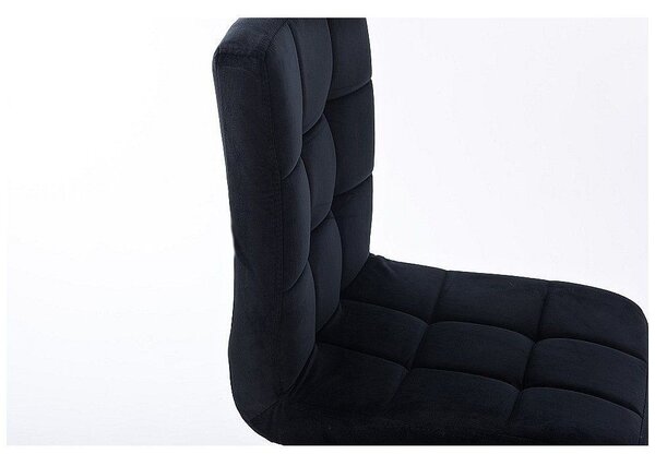 LuxuryForm DESIGN Barová židle TOLEDO VELUR na zlaté hranaté podstavě - černá