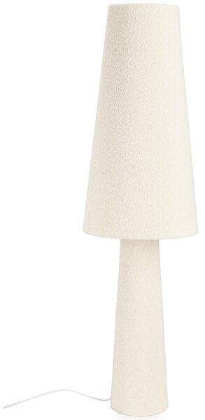 Bizzotto Bílá bouclé stojací lampa Radha 120 cm