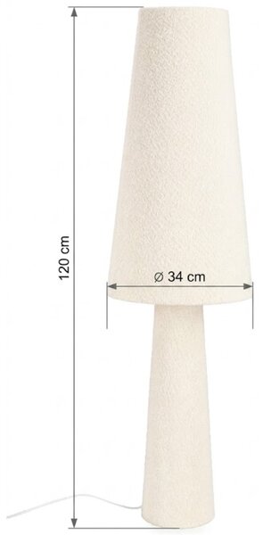Bizzotto Bílá bouclé stojací lampa Radha 120 cm