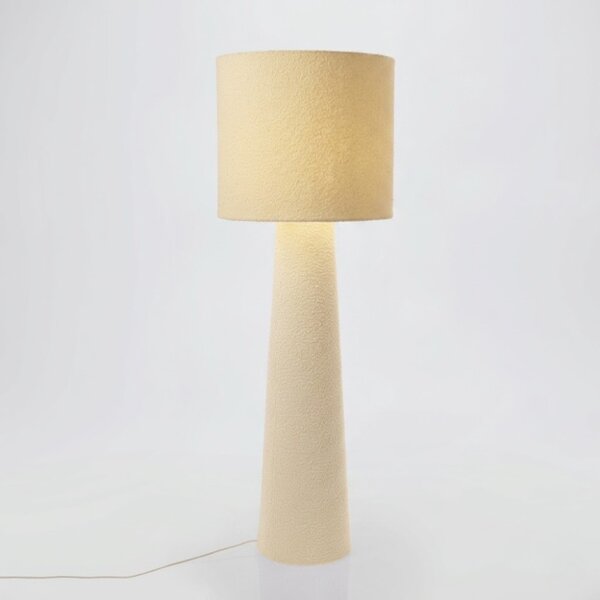 Bizzotto Bílá bouclé stojací lampa Radha 130 cm