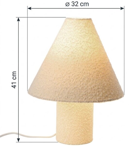 Bizzotto Bílá bouclé stolní lampa Radha