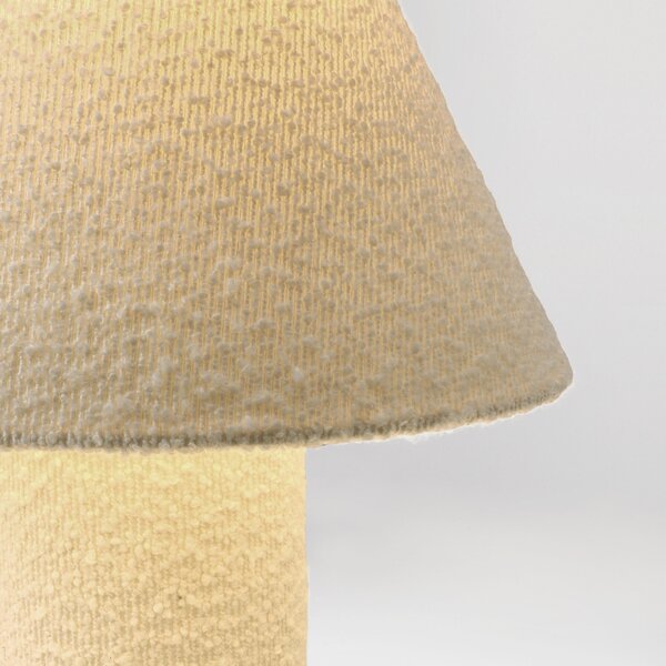 Bizzotto Bílá bouclé stolní lampa Radha