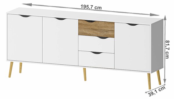 Komoda Oltis 75454 (dub sonoma + bílá)