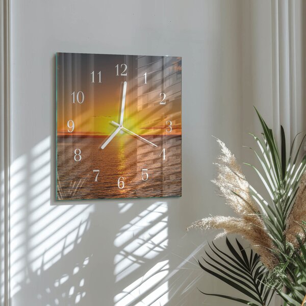 Skleněné hodiny Západ slunce zskb-30x30-00058046