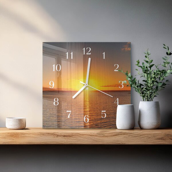 Skleněné hodiny Západ slunce zskb-30x30-00058046