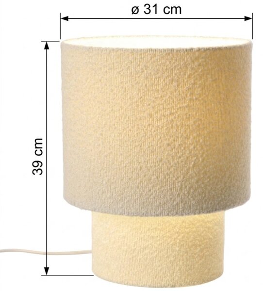 Bizzotto Bílá bouclé stolní lampa Radha