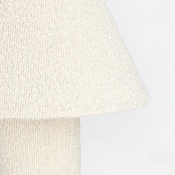 Bizzotto Bílá bouclé stolní lampa Radha