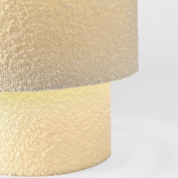 Bizzotto Bílá bouclé stolní lampa Radha