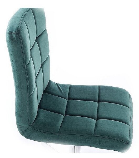 LuxuryForm DESIGN Barová židle TOLEDO VELUR na zlaté hranaté podstavě - zelená