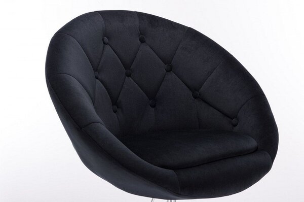 LuxuryForm DESIGN Barová židle VERA VELUR na zlaté hranaté podstavě - černá