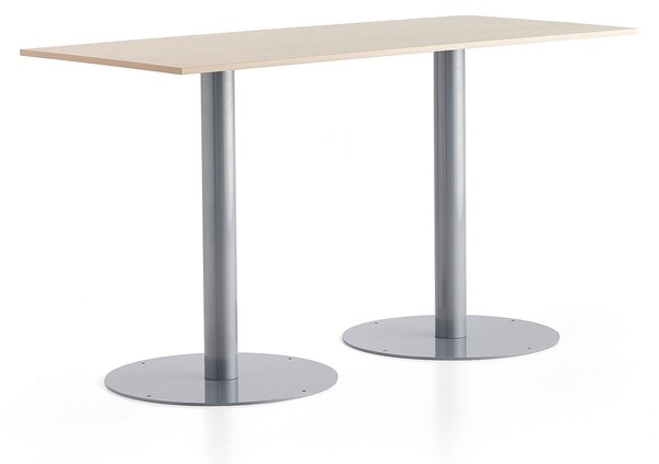 AJ Produkty Barový stůl ALVA, 1800x800x1000 mm, stříbrná, bříza