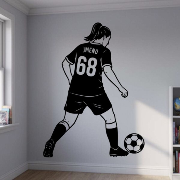 Samolepka Fotbalistka v pohybu