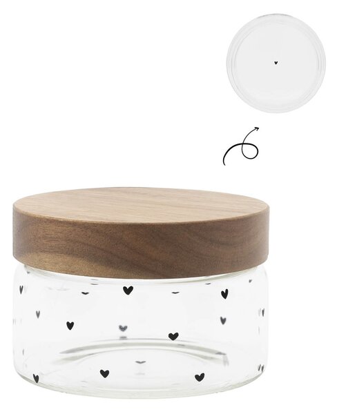 Dóza s dřevěným víkem Tiny Treasures 8 cm nápis
