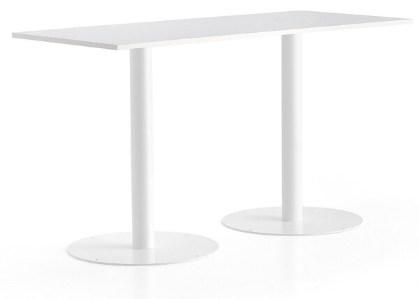 AJ Produkty Barový stůl ALVA, 1800x800x1000 mm, bílá, bílá