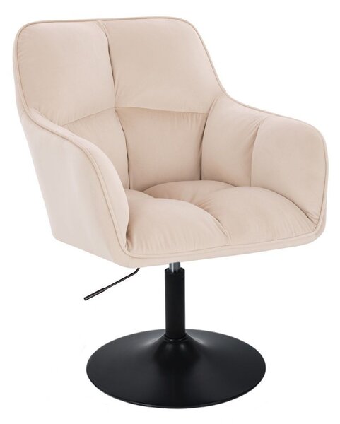 LuxuryForm DESIGN Křeslo AMALFI VELUR na černém talíři - krémové