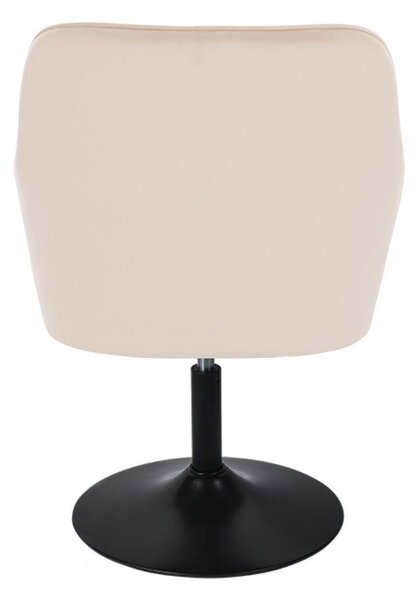 LuxuryForm DESIGN Křeslo AMALFI VELUR na černém talíři - krémové