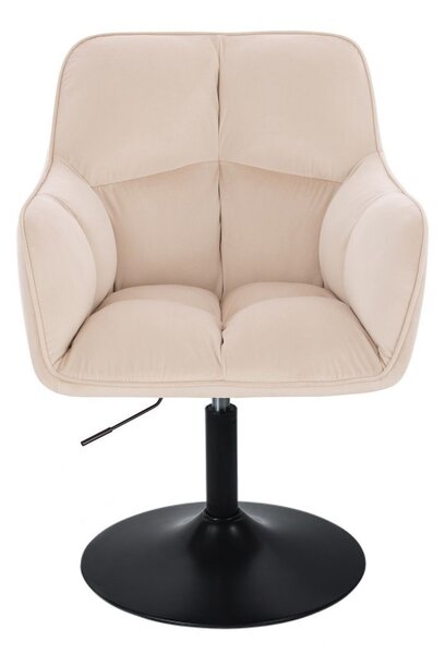LuxuryForm DESIGN Křeslo AMALFI VELUR na černém talíři - krémové
