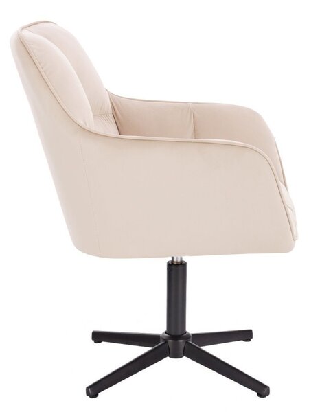 LuxuryForm DESIGN Křeslo AMALFI VELUR na černém kříži - krémové