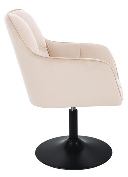 LuxuryForm DESIGN Křeslo AMALFI VELUR na černém talíři - krémové