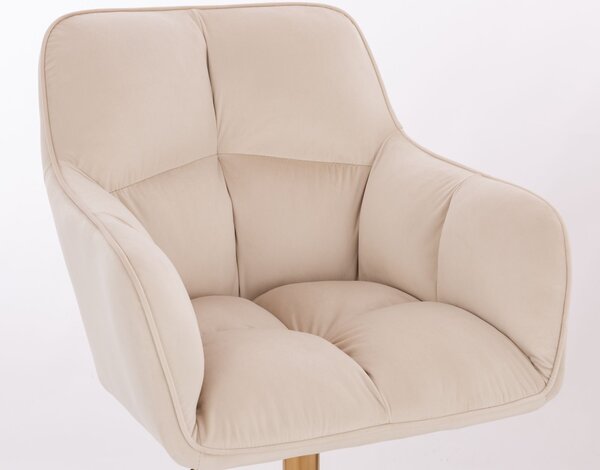 LuxuryForm DESIGN Křeslo AMALFI VELUR na černém talíři - krémové