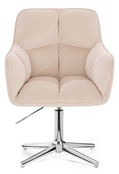 LuxuryForm DESIGN Křeslo AMALFI VELUR na stříbrném kříži - krémové