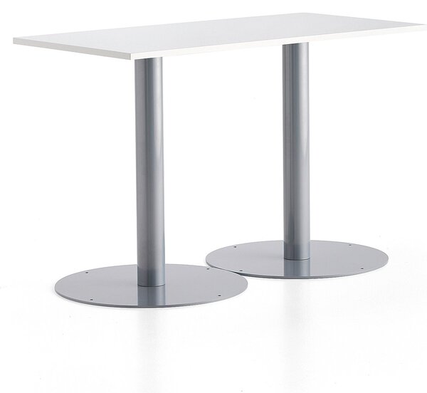 AJ Produkty Stůl ALVA, 1400x700x900 mm, stříbrná, bílá