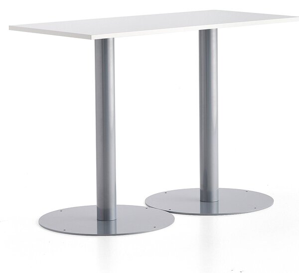 AJ Produkty Barový stůl ALVA, 1400x700x1000 mm, stříbrná, bílá