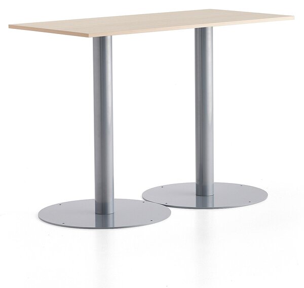 AJ Produkty Barový stůl ALVA, 1400x700x1000 mm, stříbrná, bříza