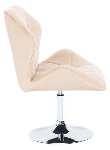 LuxuryForm DESIGN Otočná židle MILANO MAX VELUR na stříbrném talíři - krémová