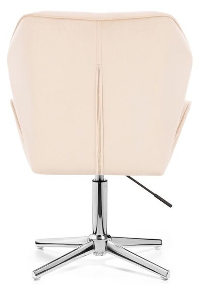 LuxuryForm DESIGN Otočná židle MILANO MAX VELUR na stříbrném kříži - krémová