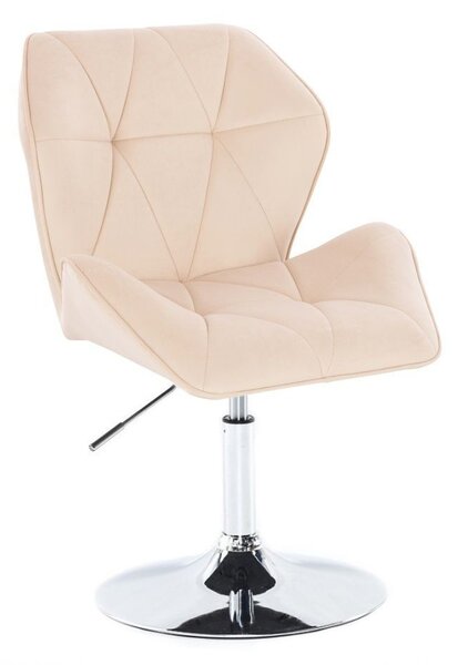 LuxuryForm DESIGN Otočná židle MILANO MAX VELUR na stříbrném talíři - krémová