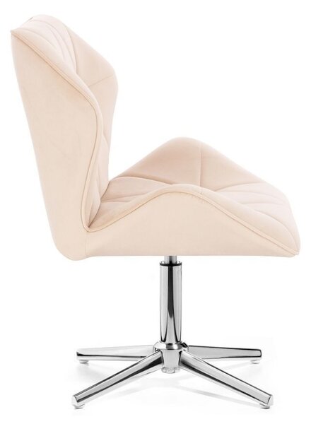 LuxuryForm DESIGN Otočná židle MILANO MAX VELUR na stříbrném kříži - krémová