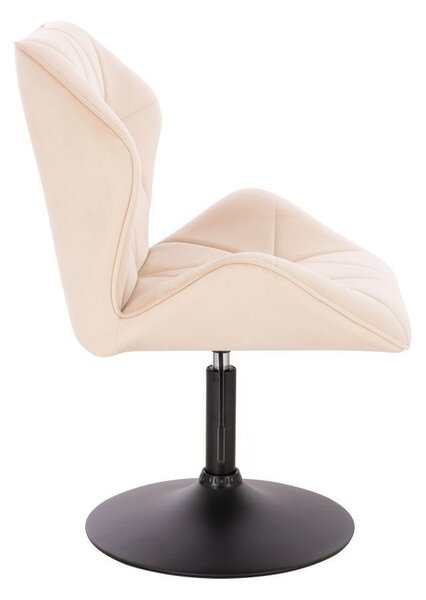 LuxuryForm DESIGN Otočná židle MILANO MAX VELUR na černém talíři - krémová