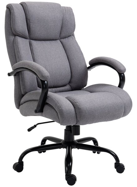 Kancelářská židle Vinsetto, ergonomická exekutivní židle, polstrovaná stolu s opěrkami, výškově nastavitelná otočná židle s funkcí náklonu, vzhled lnu