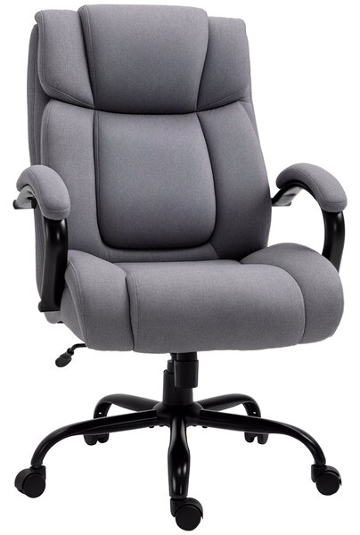 Kancelářská židle Vinsetto, ergonomická exekutivní židle, polstrovaná stolu s opěrkami, výškově nastavitelná otočná židle s funkcí náklonu, vzhled lnu