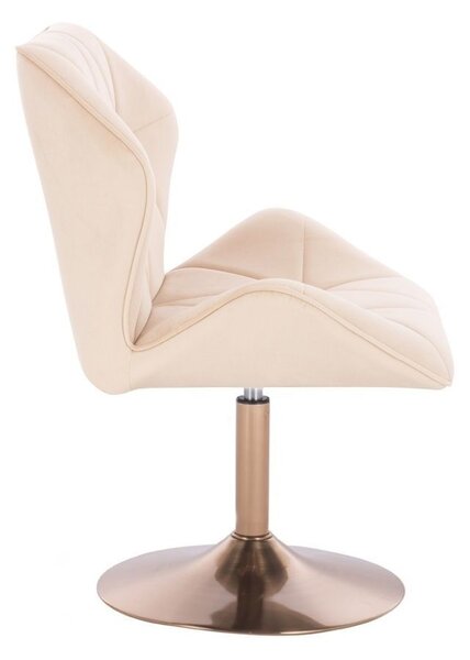 LuxuryForm DESIGN Otočná židle MILANO MAX VELUR na zlatém talíři - krémová