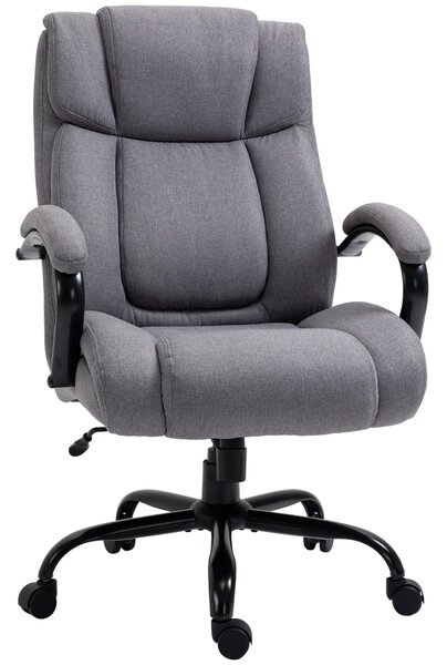 Kancelářská židle Vinsetto, ergonomická exekutivní židle, polstrovaná stolu s opěrkami, výškově nastavitelná otočná židle s funkcí náklonu, vzhled lnu