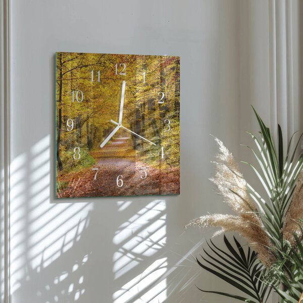 Skleněné hodiny Lesní cesta zskb-30x30-00085451