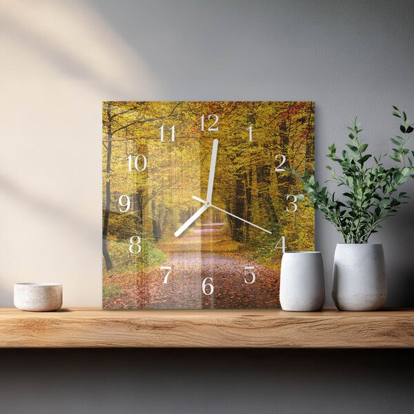 Skleněné hodiny Lesní cesta zskb-30x30-00085451