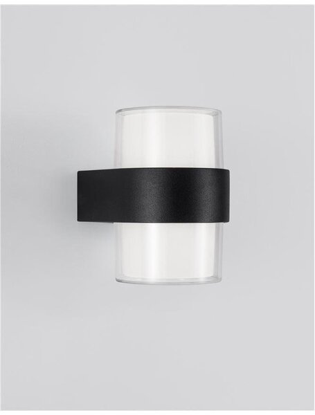 NV 9925666 Venkovní nástěnné svítidlo DARF černý hliník ABS difuzor LED 2x5W 3000K 100-240V 115st. IP65 světlo nahoru a dolů - NOVA LUCE