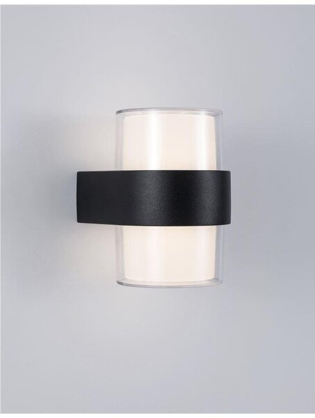 NV 9925666 Venkovní nástěnné svítidlo DARF černý hliník ABS difuzor LED 2x5W 3000K 100-240V 115st. IP65 světlo nahoru a dolů - NOVA LUCE