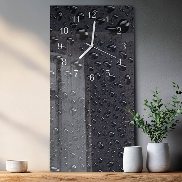 Skleněné hodiny vertikální Kapky zsppb-30x60-00089944