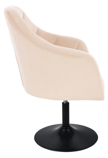 LuxuryForm DESIGN Křeslo ROMA VELUR na černém talíři - krémové